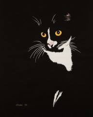 Katze gemalt in Tempera - Katzengemlde 03 der Kunstmalerin Marion Lux, Berlin