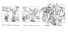 Comic-Strip Herrengestus – Illustration zur IBA (Internationale Bauausstellung) 1984 – gezeichnet von der Comic-Zeichnerin und Illustratorin Marion Lux, Berlin