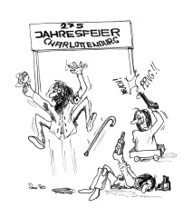 Comic 275 Jahre Charlottenburg – Illustration fr die Neue Charlottenburger Rundschau – gezeichnet von der Comic-Zeichnerin und Illustratorin Marion Lux, Berlin