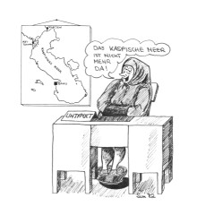 Comic Das Kaspische Meer ist nicht mehr da – Illustration fr Russischen Reisefhrer – gezeichnet von der Comic-Zeichnerin und Illustratorin Marion Lux, Berlin