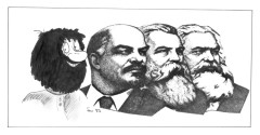 Comic Iwan, Lenin, Marx, und Engels – Illustration fr Russischen Reisefhrer – gezeichnet von der Comic-Zeichnerin und Illustratorin Marion Lux, Berlin